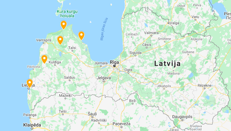 kurzeme takas karte